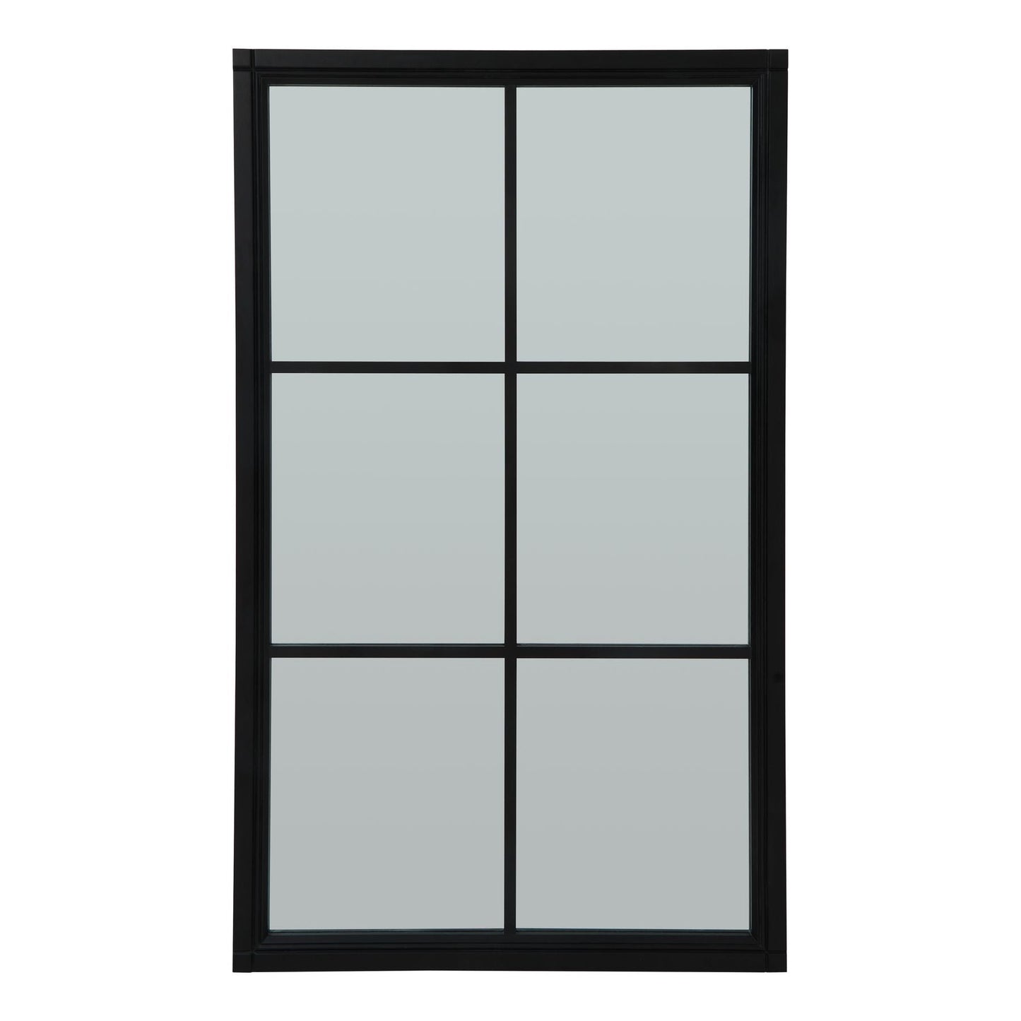 Black Wood Large Window Mirror