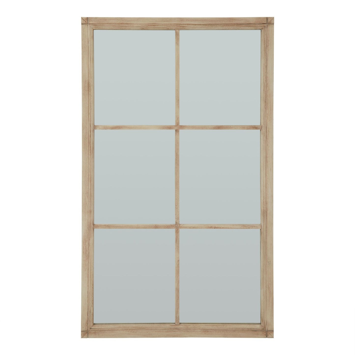 Washed Wood Large Window Mirror