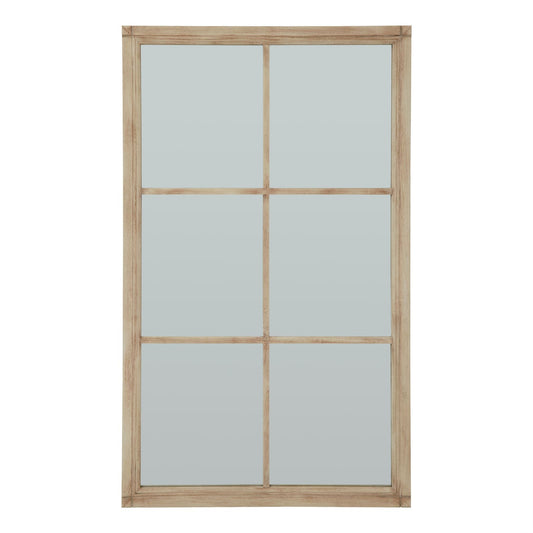 Washed Wood Large Window Mirror