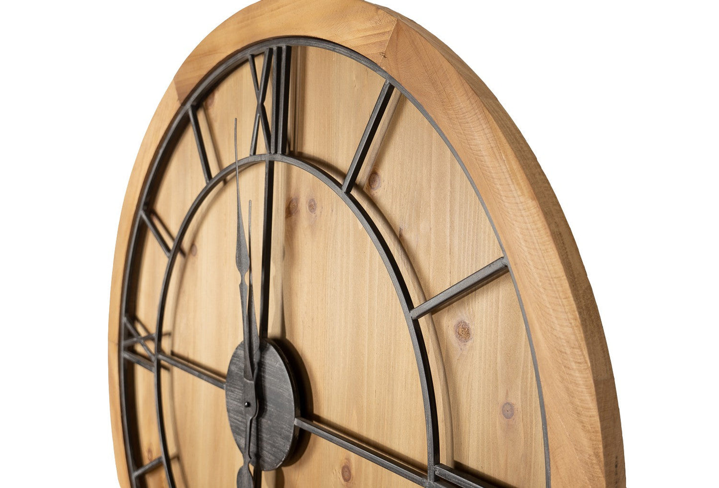 Williston Large Round Wooden Wall Clock