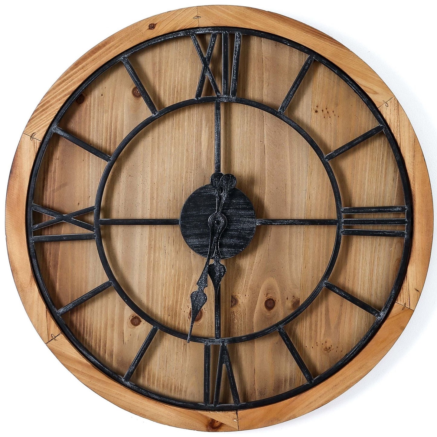 Williston Large Round Wooden Wall Clock