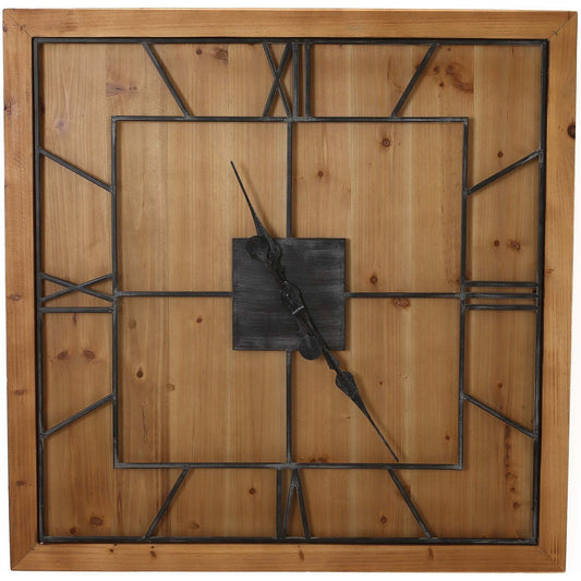 Williston Small Square Wooden Wall Clock