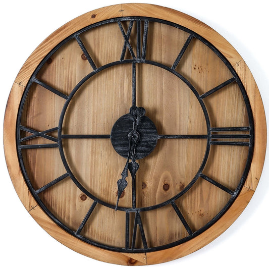 Williston Small Round Wooden Wall Clock